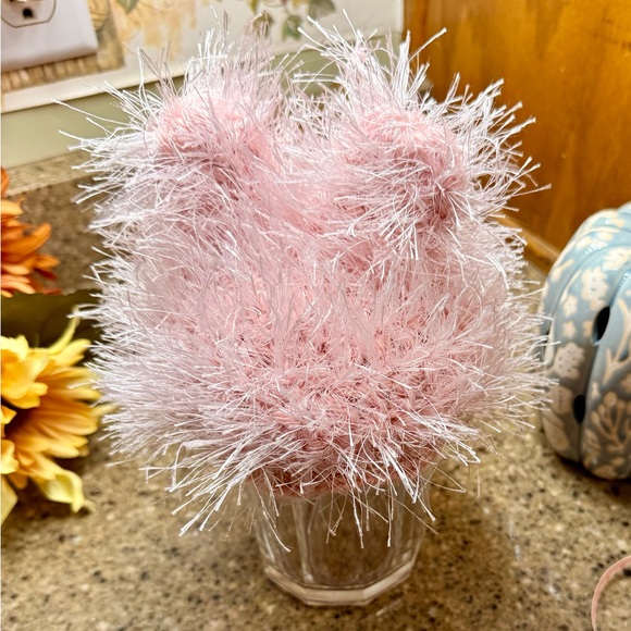 🆕 Handmade Crocheted Pink Fluffy Bear Hat 🧸💗 - Picture 2 of 5